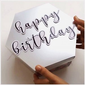 Hexagonal Explosion Box for birthday with a silver lid.❤️ . . . . #hexagonalexplosionbox #explosionbox #handcrafted #papercraft #craftedwithlove #smallbusinesslove #shopsmall #smallbusiness #shophomemade #handmadeinindia #handlettering #bow #polkadotbow #etsy #etsyin #etsyseller #etsysellersofinstagram #etsymaker #craftsposure | Lavanya Hand Mades | Facebook