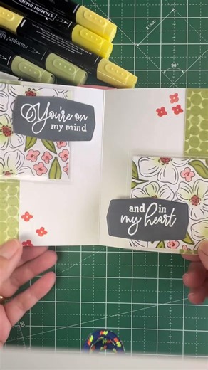 A card made during the Virtual Card Retreat—What a fun inside using Flip Flaps! #cardcreations