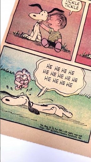 Snoopy gets tickled by Linus - Peanuts Comic Strip from September 9, 1957 | CollectPeanuts.com