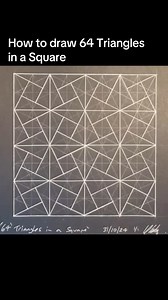 How to draw 64 Triangles in a Square Pattern #natureofflowers #meditation #sacredgeometry #triangles #square | Natureofflowers