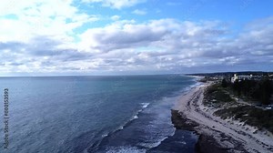 Aerial Cottesloe Beach coastline, North Cott - Perth, Western Australia