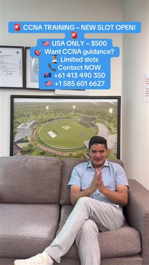 🚨 CCNA TRAINING – NEW SLOT OPEN! 🚨 🇺🇸 USA ONLY – $500 VALUE (FREE!) 📚 Live FREE session ⏳ Limited slots 📞 Contact NOW 🇦🇺 61 413 490 350 🇺🇸 1 585 601 6627 #fyp #training #ccna #viral #usa @Binod Kunwar