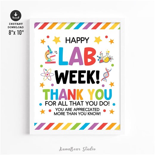 Lab Week Printable Sign, Medical Staff Appreciation Poster, Bulletin Board Decor, Instant Download - Etsy Canada