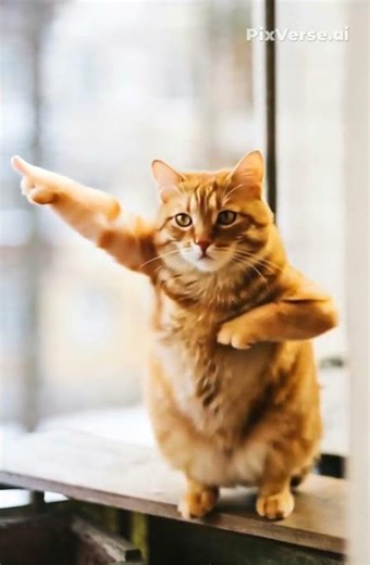 "Cute Cat Shows Off Dance Moves