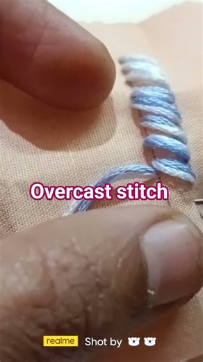 let's learn how to do overcast stitch step by step #embroidery