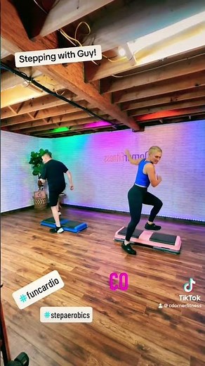 Get Your STEP AEROBICS Workout On With Cdornerfitness And Guy! #fStepfitness #316