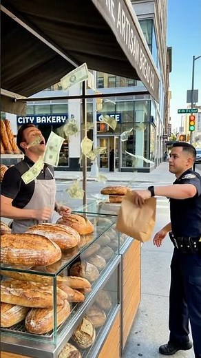 Bakery Refused His Coins… Officer Did Something Powerful 😳🍞