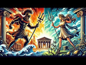 Greek Mythology Story: Athena vs. Poseidon: How Athens Got Its Name! 🏛️🌿