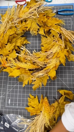 Make an easy Fall Wreath using a grapevine wreath and a fall garland! Find your supplies at The Wreath Shop! 🍁 🍁 🍁 #fallwreath #wreath #diyfallwreath #grapevinewreath #wreathmaking #diywreath #wreathsupplies | The Wreath Shop
