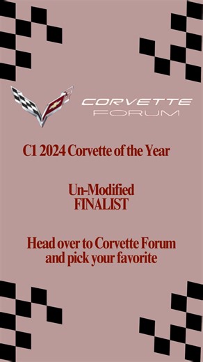 The voting has started for C1 2024 Corvette of the Year ( Unmodified Category) . Head over to pick which corvette you feel deserves the title on Corvette Forum. https://www.corvetteforum.com/forums/c1-and-c2-corvettes/4842162-2024-c1-of-the-year-unmodified-you-decide.html | CorvetteForum