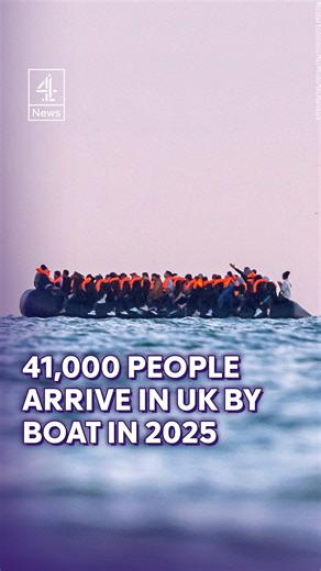 295K views · 3.4K reactions | New figures show more than 41 thousand migrants arrived in the UK last year after crossing the English Channel. That's an increase of 13% on the figure for 2024 - though its 9% below the all time high reported in 2022. It's believed at least 17 people died while attempting the crossing, though there's no official record of fatalities. #Migrants #SmallBoats #UKNews #Channel4News | Channel 4 News | Facebook