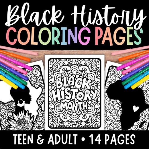 Black History Month Coloring Pages for Teens and Adults - Etsy
