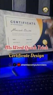 How to Create Professional Certificate in MS Word Step by Step #msword #tutorial #design