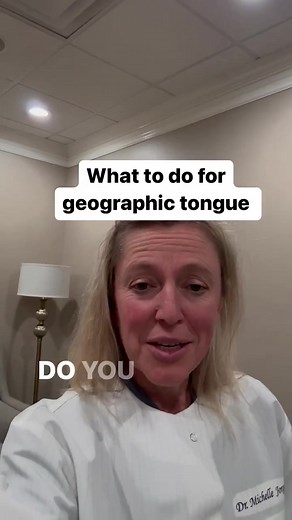 15K views · 126 reactions | Curious what to do for a geographic tongue? Here's your answer. I have links to the silver rinse and tongue scraper I use. If you'd like them, let me know. #silverrinse #mouthrinse #tonguescraper #oralhealth #dentalhealth #biologicaldentist #geographic #geographictongue #tongue #mouth #healthymouth | Living Well with Dr. Michelle Jorgensen | Facebook