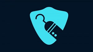 Download Animation Icon of Cyber Security with Shield and Pirate Hook. Symbolizing Anti-Hacker and Cyber Crime Prevention. for free