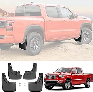 Mud Flaps for 2022-2024 Nissan Frontier (Pro-X/Pro-4X) No Drill Splash Guards Front & Rear Truck Mud Guards Accessories Set（NOT for S/SV Models）