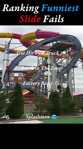 Ranking Funniest Water Slide Fails 😭 #waterslide #fails #funny