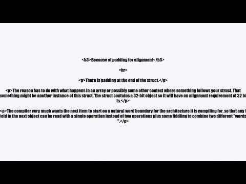 gcc sizeof(struct) giving unexpected value