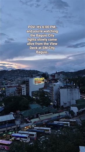 POV: Baguio City lights slowly come alive from the View Deck at SM City #Baguio at 6PM.