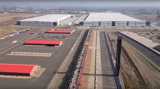 A Warehouse Complex Is Erasing NASCAR's Auto Club Speedway Turn by Turn