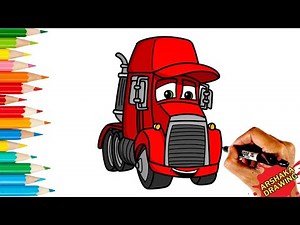 Drawing Mack Truck from Disney Pixar Cars 3 Easy Step by Step | Lightning McQuenn #drawing #mcqueen