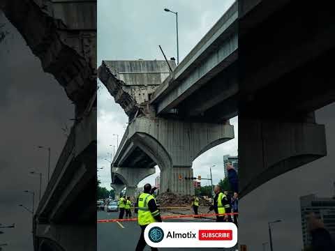 Shocking Bridge Collapse During Earthquake – Real Footage Reveals Hidden Flaws #BridgeCollapse
