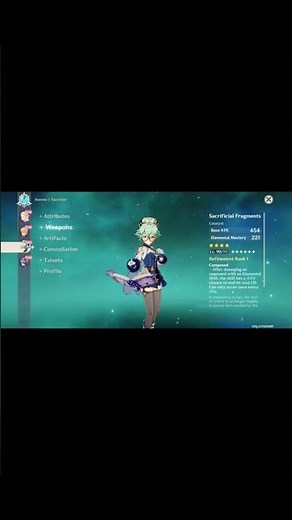 The Sucrose build l Genshin Impact recommended