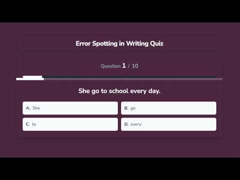 Error Spotting in Writing Quiz | Test Your Grammar & Editing Skills