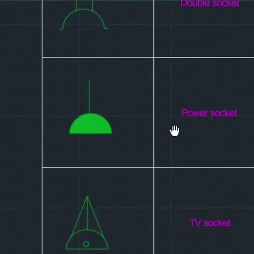 Electric socket drawing in CAD