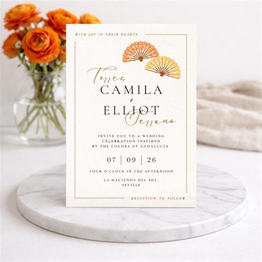 Spanish Wedding Invitation Template Canva | Andalusian Hacienda Invite | Seville Destination Editable Printable - Etsy