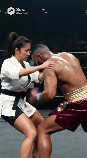AI: Boxer vs Karate Girl. #AI. #boxer. #animal. #funny. #usa.