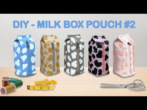DIY Milk Box Pouch #2 - Cute Way to Use Up Your Fabric Scraps 🐮✨