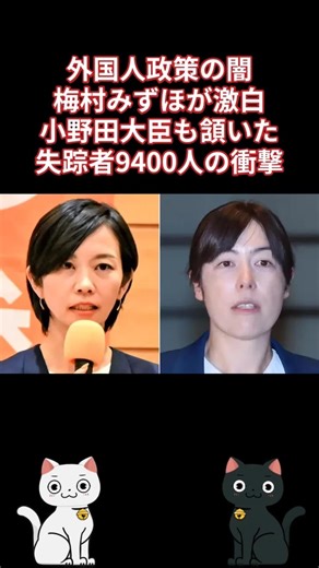 【スカッとした】梅村みずほ議員が外国人政策の闇を暴露！小野田大臣も納得の正論