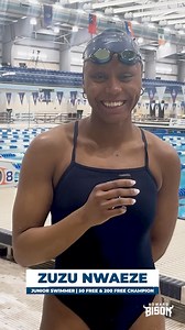 We caught up with the Freestyle Queen herself Zuzu Nwaeze. Nwaeze continues to break records and set a new standard as a Bison! Her NCAA B-Cut makes her the 1st female swimmer in program history to earn the distinction! Hear from the conference standout after winning both the 50 & 200 Freestyle events. | Howard University Athletics