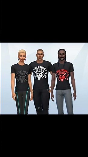 The Sims 4 Free CC | Hellfire Club T-shirt from Stranger Things !