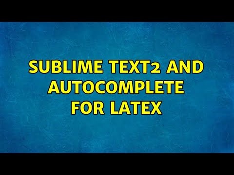 sublime text2 and autocomplete for latex