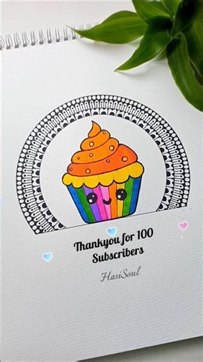 Draw an easy cupcake mandala with me 🧁✨#art #shorts #drawing #mandala #cupcake #100ksubscribers