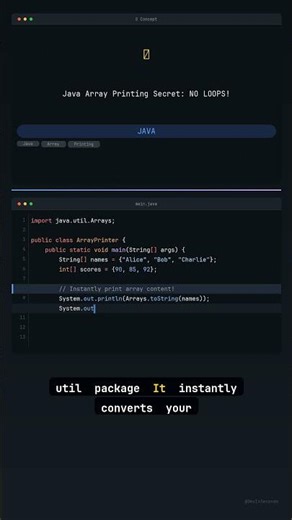 Java Array Printing Secret: NO LOOPS! #Shorts