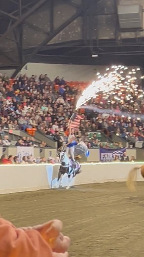 🔥🔥My horse Blair is a fireball 🔥🔥 #cowgirl #trickriding #rodeo #fireball #fiesty #horse #fireworks #equineaffaire | Liberty Cunningham - Trick & Roman Rider