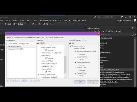 Creation and Run of a Load test with Visual Studio 2015
