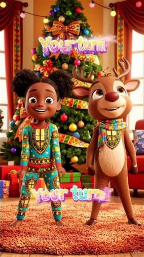 Little Reindeer Dance | Christmas Dance Challenge for Kids 🦌#KidsShorts#ChristmasForKids#ToddlerFun