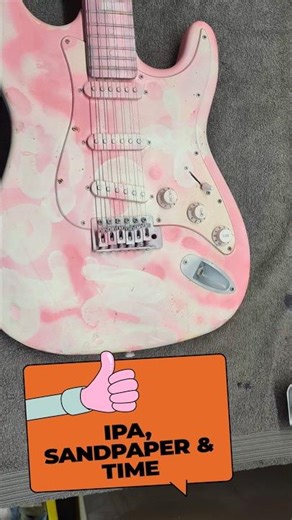 Pink Off, White On - Removing Paint from a Guitar
