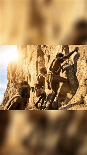 A glimpse into the lives of our ancestors as they navigate a rocky landscape. Imagine the strength and skill required for such climbs! What challenges did they face? #EarlyHumans #Archaeology #AncientHistory #Evolution | Sapien Cinema