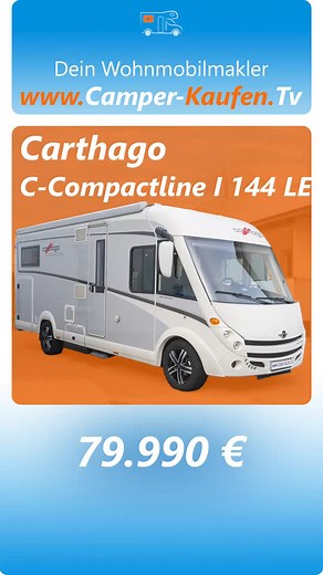 Sehr seltener Grundriss - 7m Integrierter mit 2 Zimmern :-) Einzelbetten und Raumbad 🚐 Carthago C-Compactline I 144 LE EZ 08/2019 • 38.314 km • 4 Halter • 79.990 € VB Ideal für alle, die kompakt (219 cm), komfortabel und autark reisen möchten – mit Doppelboden, 4 Schlafplätzen und E-Heizoption. Top-Highlights ✅ 150 PS Automatik, Euro 6 ohne AdBlue ✅ AL-KO Chassis, beheizter Doppelboden ✅ Truma Combi 6E (Gas/230 V) ✅ Solar 240 W, Wechselrichter 2.000 W (Netzvorrang) ✅ Lithium 200 Ah (08/2025) ✅