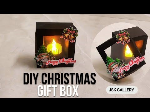 Diy christmas gift box/handmade gift box for christmas /christmas gift box with chart paper 