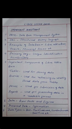 plus two #computerisedaccounting #libreoffice base #important#notes#commerce #state#