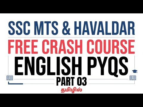 SSC MTS English Crash Course (Free) | Part 03 | In Tamil