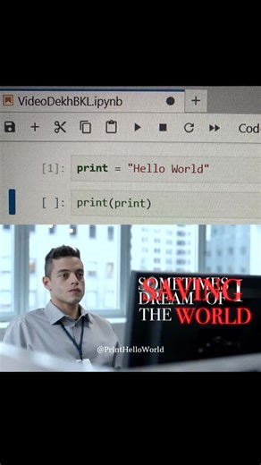 print Hello World on Instagram: "Sometimes I dream of saving the world 💀 #computerscience #programming #codingmemes #bca #btech"