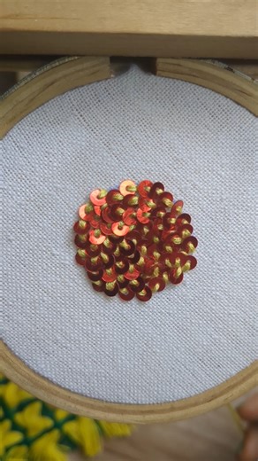 Simple Sequins Flower Embroidery DIY tutorial for beginners #embroiderytutorials#sequins