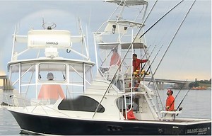 We just installed the new Simrad Yachting Pulse Compression Radar on our boat "Black Magic". To say this thing is insane would be an understatement. It has the ability to find birds (and ultimately Tuna schools- an almost "cheat-tool" in the Blue Yonder), it can track weather squalls, track targets all day long (i.e. fishing boats that are catching fish), and mark targets as small as trap buoys which is vital for safety when navigating at night or in adverse weather conditions. Check out the vid